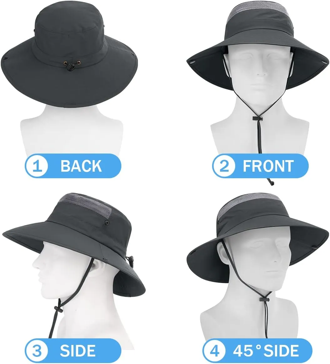 3 Pack Mens Boonie Sun Hat UV Protection Outdoor Bucket Fishing Hat for Hiking Safari & Gardening