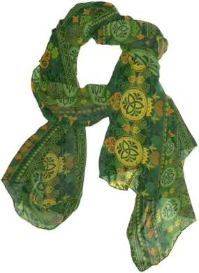 ALAZA Ethnic Green St Patrick Day Shamrocks Sheer Scarves Shawl Wrap Women Infinity Oblong Chiffon Scarf for Outdoor