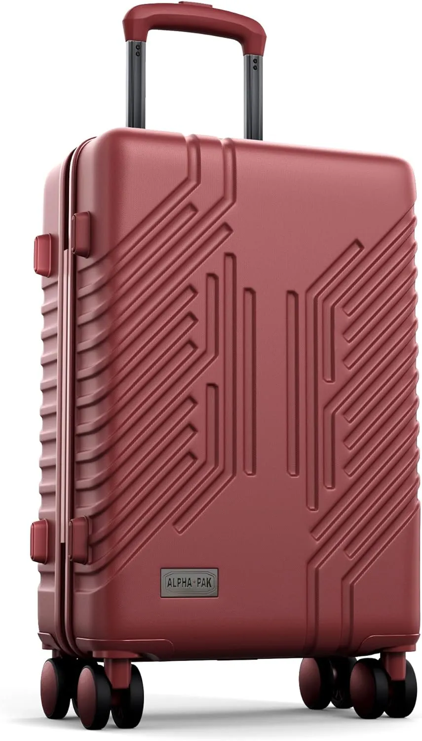 Carry On Luggage, Spinner Wheels Airline Approved 20 inch Lightweight Hard-shell Suitcase with Built-in TSA Lock and USB Port, Burgundy