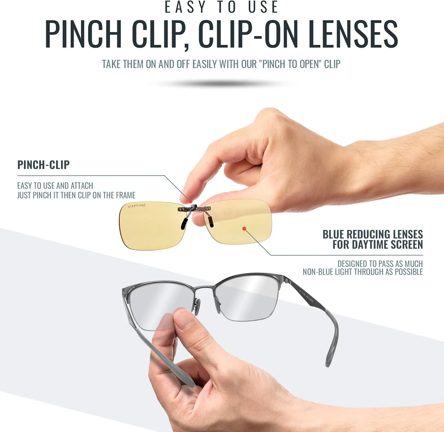 Clip-on Blue Blocking Eye Wear