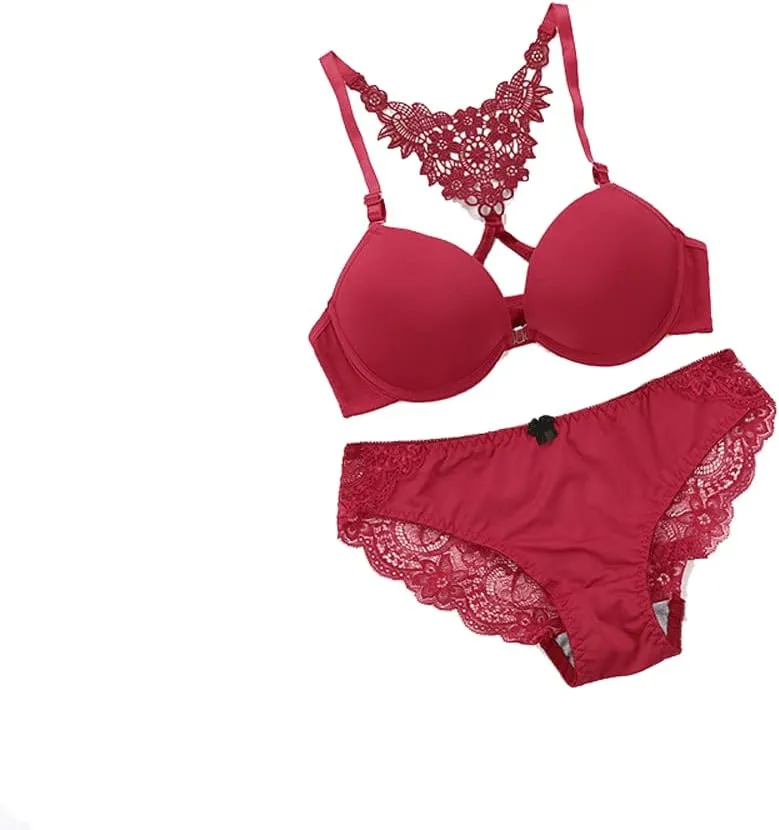 COMLIFE Matching Bra and Panty 2 Pieces Sets for Women V Neck Comfortable Lingerie Sets