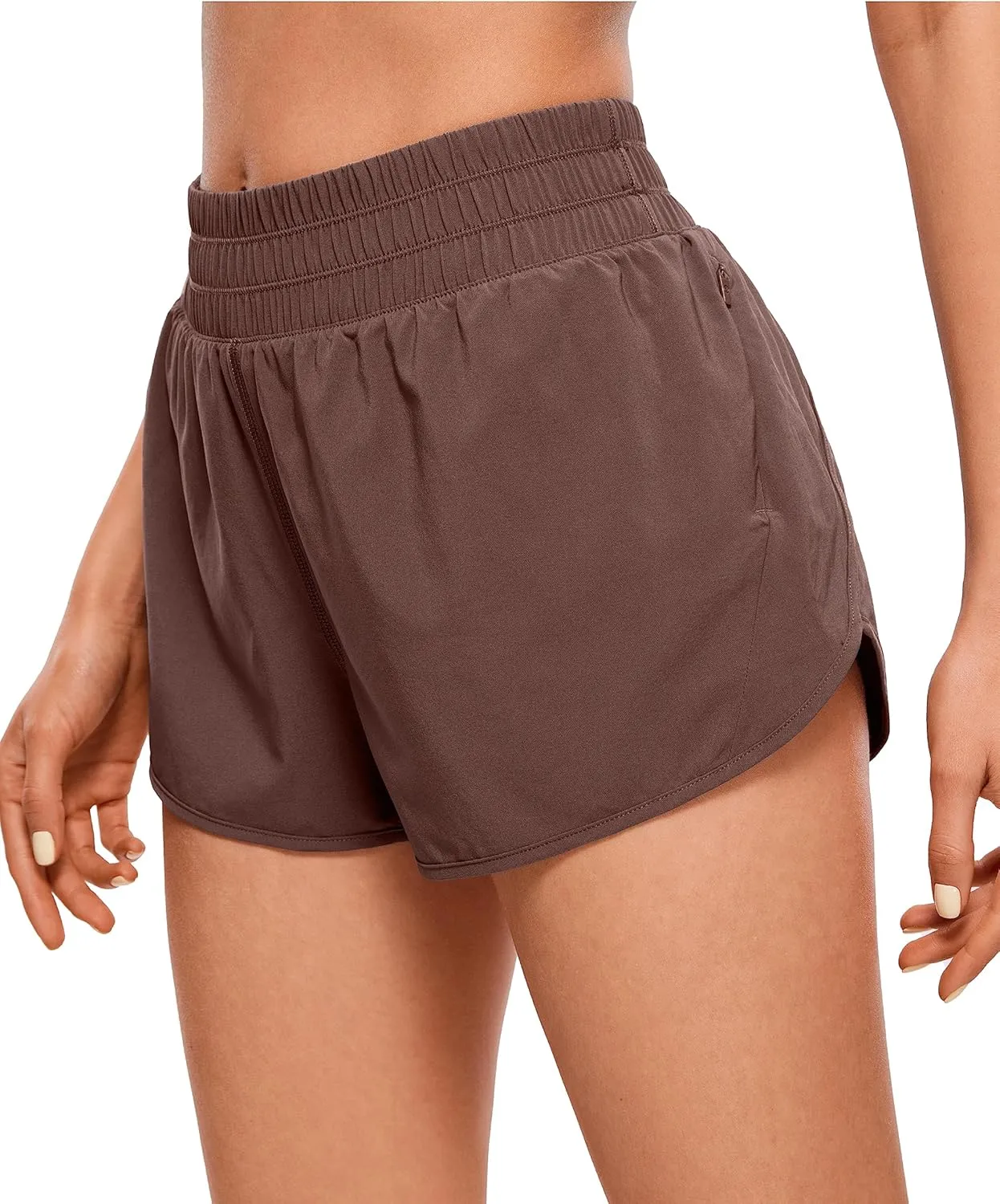 CRZ YOGA High Waisted Running Shorts for Women, 2.5'' Quick Dry Liner Track Gym Athletic Workout Shorts with Zipper Pocket