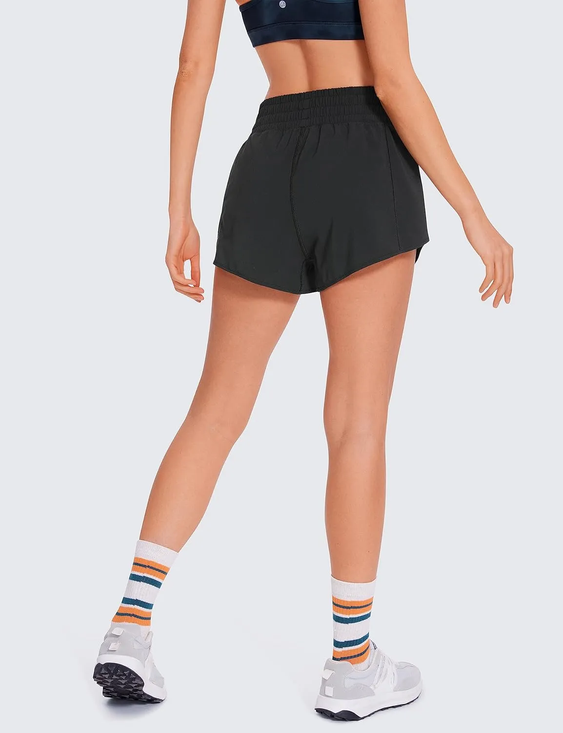CRZ YOGA High Waisted Running Shorts for Women 2.5" - Mesh Liner Quick Dry for Sport Athletic Workout with Zipper Pocket