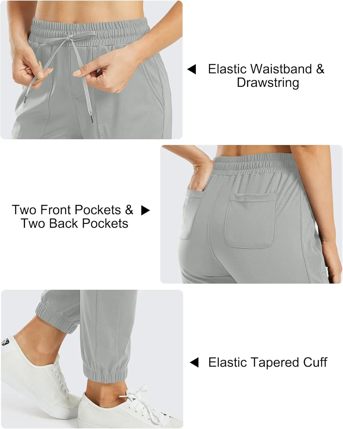 G4Free Jogger Scrubs for Women with Pockets Drawstrings Golf Athletic Pants Cinch Bottom Sweatpants Petite/Regular/Tall