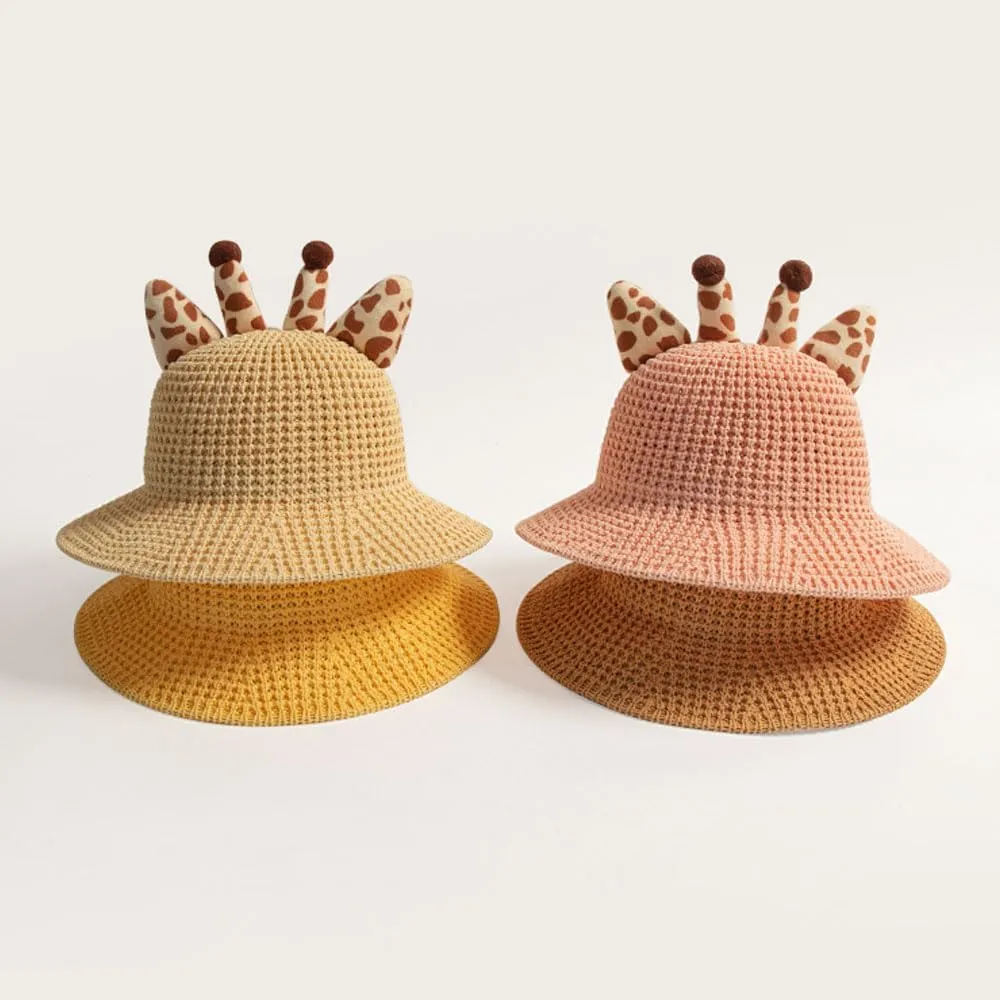 Giraffe Hat, Summer Sun Hat, Girl Straw Hat Summer Beach Hats, Sun Protection Hats for 3-6 Years
