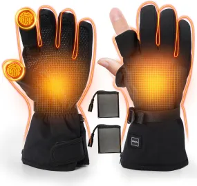 GVDV Hunting Heated Gloves for Men, 7.4V 3400mAh Rechargeable Touch Screen Heating Gloves with 2 Battery Packs, Winter Hand Warmers Glove for Outdoor Hunting Fishing Shooting Hiking, Black