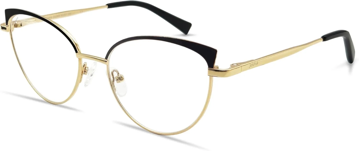 JF2402 Clear Lens Eyewear Metal Frames Cat Eye Glasses for Women Prescription