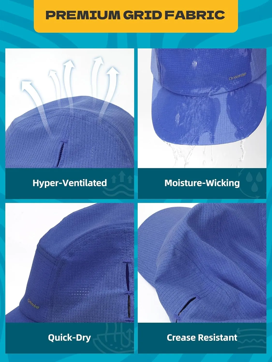 Lightweight 5 Panel Baseball Caps for Women Men, Breathable Mesh Running Hat, Sport Cap for Golf, Cycling, Tennis