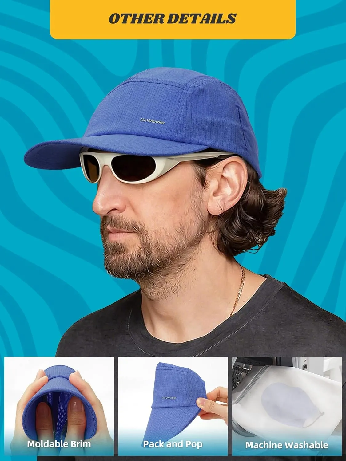 Lightweight 5 Panel Baseball Caps for Women Men, Breathable Mesh Running Hat, Sport Cap for Golf, Cycling, Tennis
