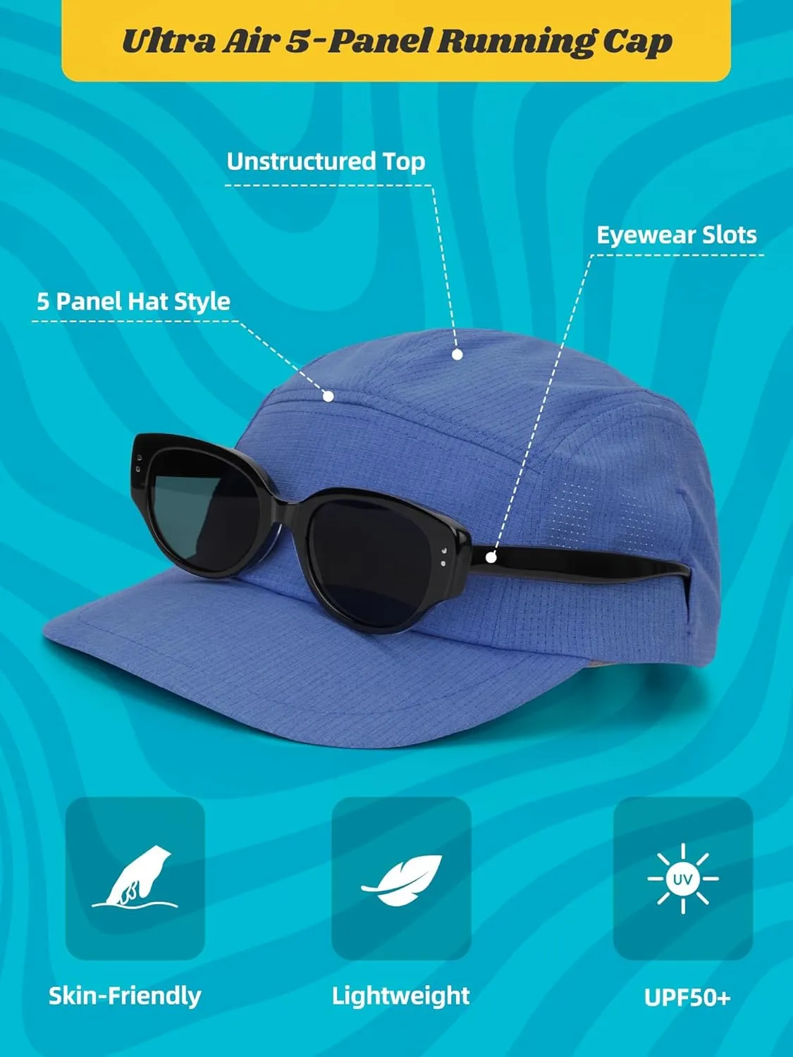 Lightweight 5 Panel Baseball Caps for Women Men, Breathable Mesh Running Hat, Sport Cap for Golf, Cycling, Tennis