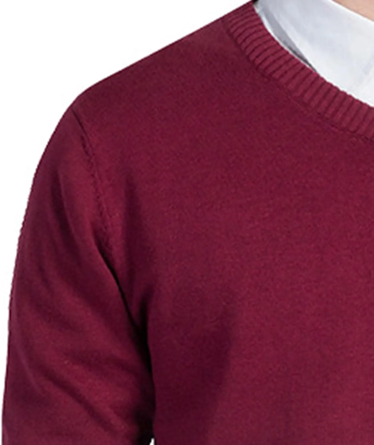 Men's Essential Long Sleeve V-Neck Sweater Soft Touch Slim Pullover Regular Fit Cotton Sweater