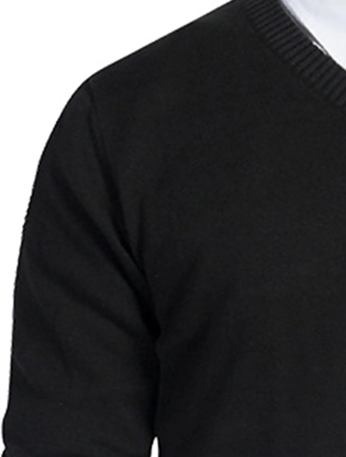 Men's Essential Long Sleeve V-Neck Sweater Soft Touch Slim Pullover Regular Fit Cotton Sweater