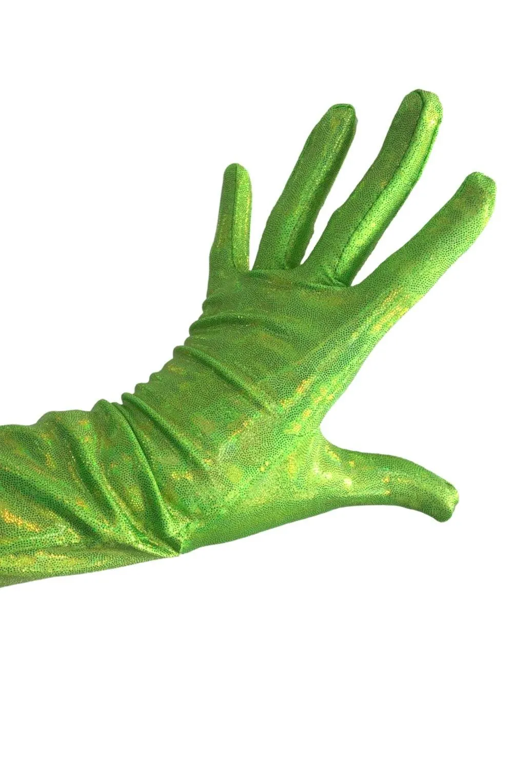 Neon Lime Holographic Gloves