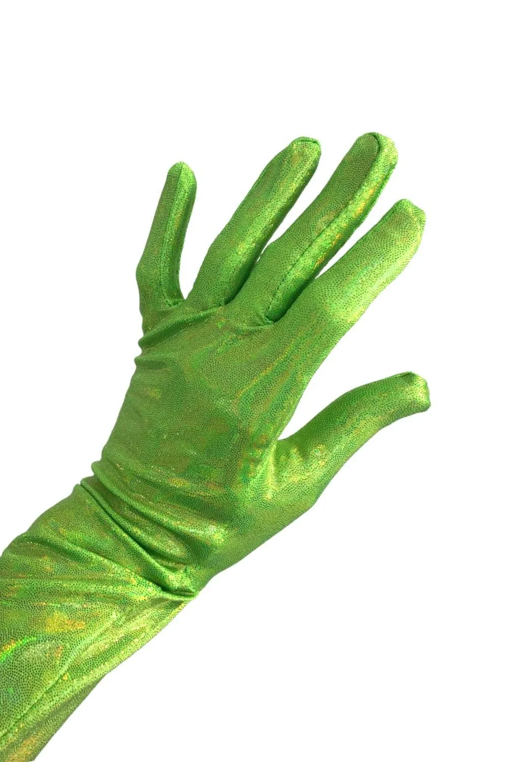 Neon Lime Holographic Gloves