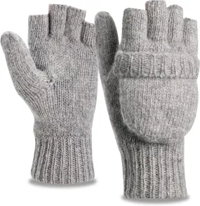 Oodoor's Thinsulate Fleece Lined Convertible Fingerless Wool Mittens