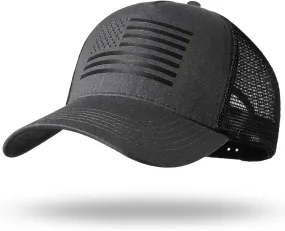 Oversize XXL American Flag Trucker Hat - Adjustable 23"-25.5" Baseball Cap - 3D Embossed Logo Mesh Snapback Hat