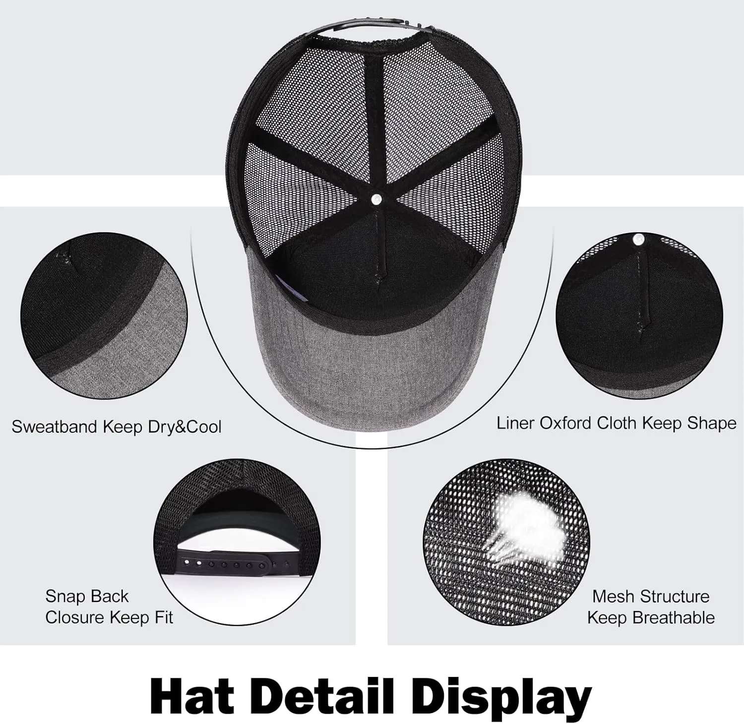 Oversize XXL American Flag Trucker Hat - Adjustable 23"-25.5" Baseball Cap - 3D Embossed Logo Mesh Snapback Hat