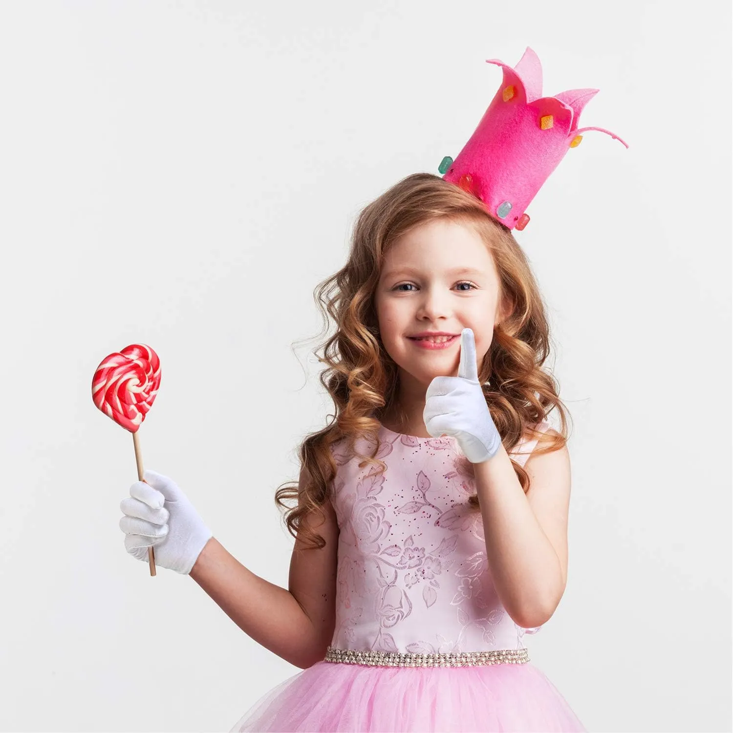 SATINIOR White Kids Gloves White Cotton Cosplay Costume Dress Wrist Formal Gloves for Party Girls Boys