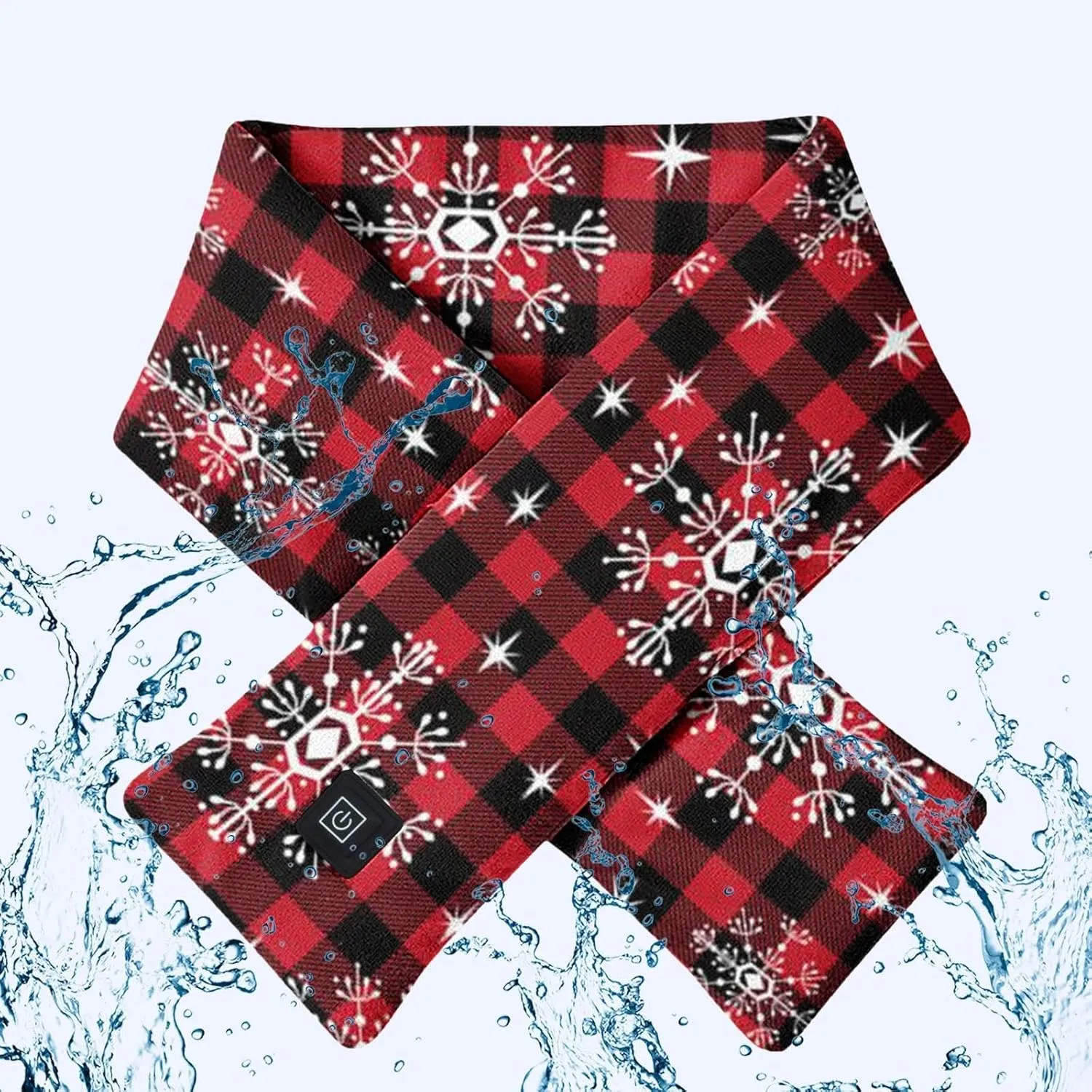 Women Christmas Scarf and Wrap Santa Pattern Chunky Triangle Scarves with Button Gift for Xmas Cold Weather Accessories