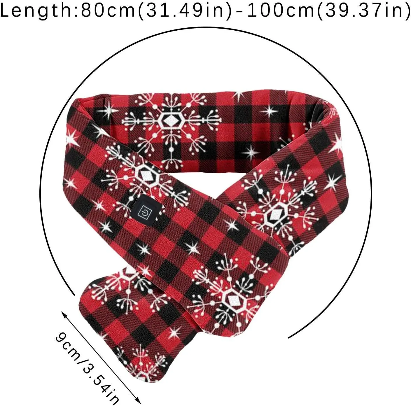 Women Christmas Scarf and Wrap Santa Pattern Chunky Triangle Scarves with Button Gift for Xmas Cold Weather Accessories