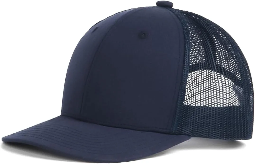 Zylioo Large Mesh Trucker Hat for Big Heads, Adjustable Snapback Trucker Caps,Curved Brim Summer Cap for Men Navy Blue