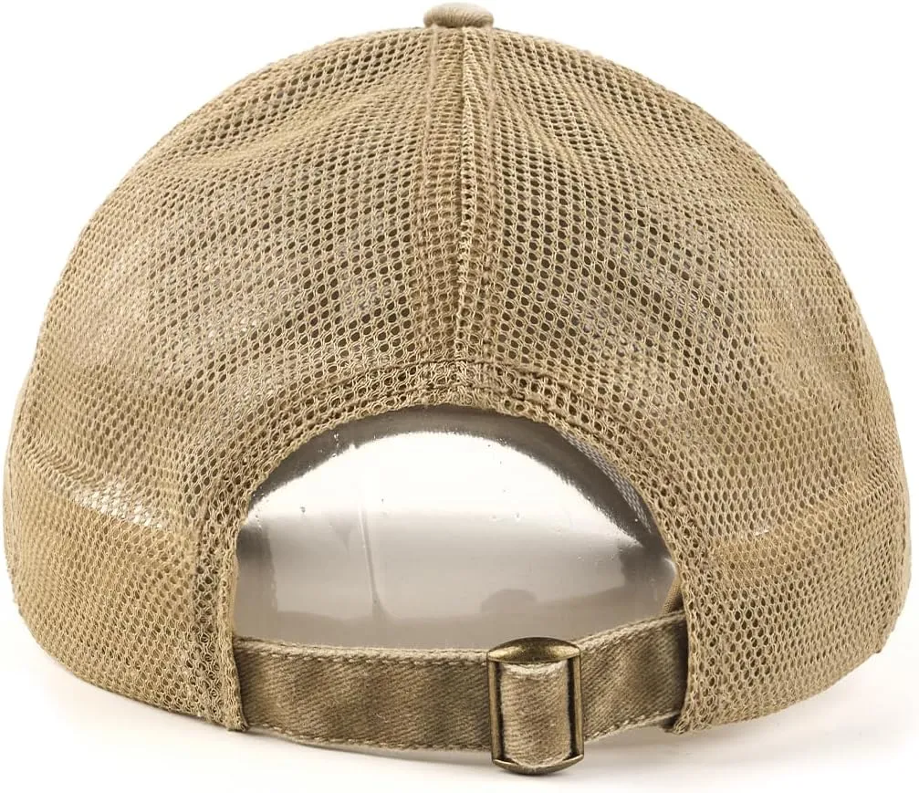 Zylioo XXL Oversize Washed Trucker Cap,Adjustable Mesh Trucker Hats,Soft Crown Running Hat for Big Heads