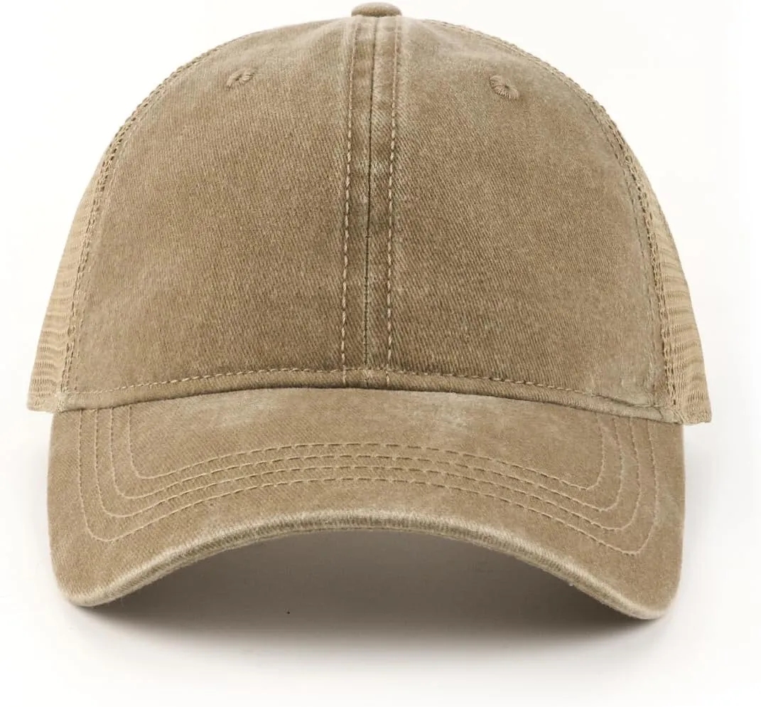 Zylioo XXL Oversize Washed Trucker Cap,Adjustable Mesh Trucker Hats,Soft Crown Running Hat for Big Heads
